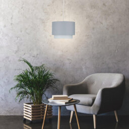 First Choice Lighting Grey Ombre 2 Tier Ceiling Lamp Shade - thumbnail 3