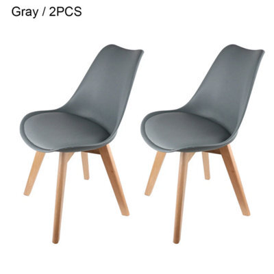 2 Tulip Dining Chairs, Wooden Designer Chair Modern Office Kitchen Home Furniture - image 1