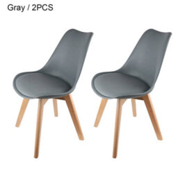 2 Tulip Dining Chairs, Wooden Designer Chair Modern Office Kitchen Home Furniture - thumbnail 1