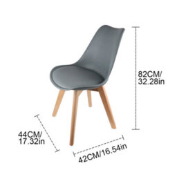 2 Tulip Dining Chairs, Wooden Designer Chair Modern Office Kitchen Home Furniture - thumbnail 2
