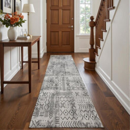 Decoranddecor Hallway Runners, Washable Rugs, Carpet Runner Rug, 60X240Cm, Non-Slip, Pet Friendly, Geometric Rug - Velano