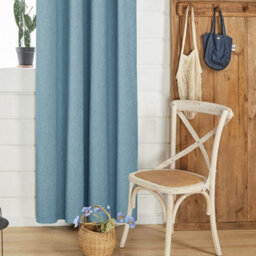 Deconovo Linen Look Thermal Eyelet Bedroom Blackout Curtains With Coating Back Layer For Girls, 46 X 54 Inch, Green, One Pair - thumbnail 3