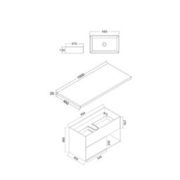 Homestylestore 1000mm Dark Oak Wall Hung Bathroom Vanity Unit With Rectangular Countertop Basin - thumbnail 5