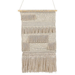 Beliani Fabric Wall Hanging Gujrat Cotton 102 Cm Beige - thumbnail 1