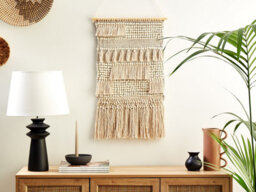 Beliani Fabric Wall Hanging Gujrat Cotton 102 Cm Beige - thumbnail 2