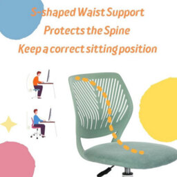 Office Chair   Adjustable Height And Swivel Design, Aqua - thumbnail 5