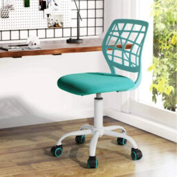 Office Chair   Adjustable Height And Swivel Design, Aqua - thumbnail 3