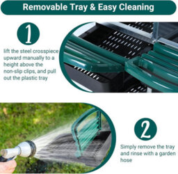 London Boutique 6 Compartment Chicken Nesting Box, Metal Roll Away Egg Laying Boxes, Perch And Ventilation, Green - thumbnail 4