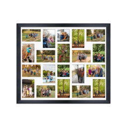 AK Frames 80X70Cm Black Classic Multi Photo Frame With White Mount - Holds 20 Apertures (18X) 6X4, (2X) 4X4 Photos - thumbnail 1