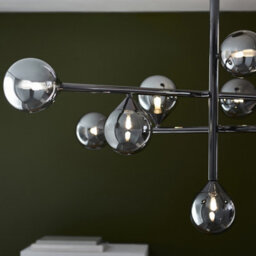 Luminosa Lighting Luminosa Grosseto Multi Arm Pendant Ceiling Light Black Chrome Plate & Smoked Mirror Glass 10 X 5W Led G9 - thumbnail 4