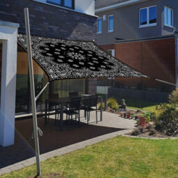 Black 180X180Cm Rectangular Shade Sail Waterproof Uv Resistant - thumbnail 6