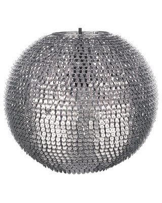 Wyld And Coco Silver Globe Pendant Light With Scale-Shade, W30 X D30 X H23Cm, Iron Finish - image 1