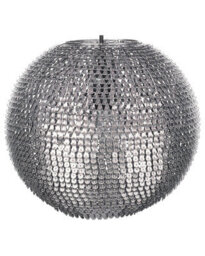 Wyld And Coco Silver Globe Pendant Light With Scale-Shade, W30 X D30 X H23Cm, Iron Finish - thumbnail 1
