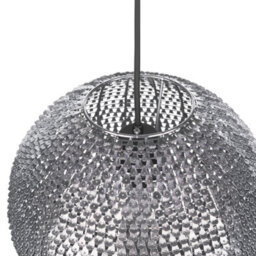Wyld And Coco Silver Globe Pendant Light With Scale-Shade, W30 X D30 X H23Cm, Iron Finish - thumbnail 5