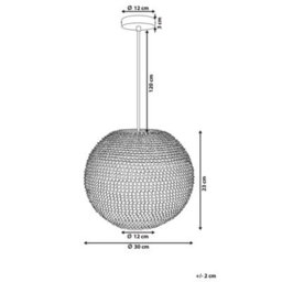 Wyld And Coco Silver Globe Pendant Light With Scale-Shade, W30 X D30 X H23Cm, Iron Finish - thumbnail 4