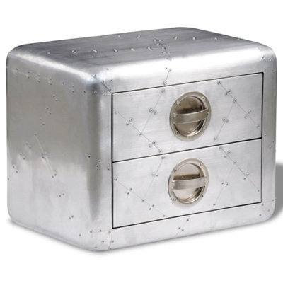 Berkfield Aviator End Table With 2 Drawers Vintage Aircraft Airman Style - image 1