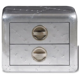 Berkfield Aviator End Table With 2 Drawers Vintage Aircraft Airman Style - thumbnail 2