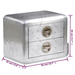 Berkfield Aviator End Table With 2 Drawers Vintage Aircraft Airman Style - thumbnail 5