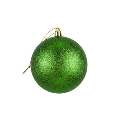 Shatchi 25Cm Dark Green Glitter Christmas Bauble - Christmas Tree & Home Décor Ornament - image 1