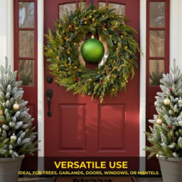 Shatchi 25Cm Dark Green Glitter Christmas Bauble - Christmas Tree & Home Décor Ornament - thumbnail 4