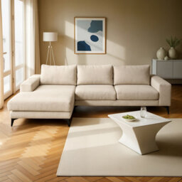 Abakus Direct Venice Corner Sofa In Cream Left Facing With Deep Seats And Extra-Wide Padded Arms - thumbnail 2