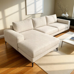 Abakus Direct Venice Corner Sofa In Cream Left Facing With Deep Seats And Extra-Wide Padded Arms - thumbnail 3
