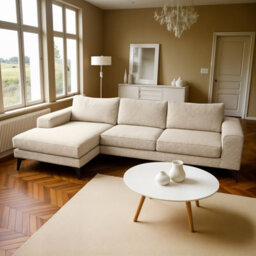 Abakus Direct Venice Corner Sofa In Cream Left Facing With Deep Seats And Extra-Wide Padded Arms - thumbnail 1