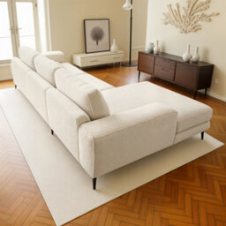 Abakus Direct Venice Corner Sofa In Cream Left Facing With Deep Seats And Extra-Wide Padded Arms - thumbnail 6