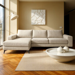 Abakus Direct Venice Corner Sofa In Cream Left Facing With Deep Seats And Extra-Wide Padded Arms - thumbnail 7
