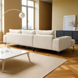 Abakus Direct Venice Corner Sofa In Cream Left Facing With Deep Seats And Extra-Wide Padded Arms - thumbnail 5