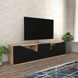 Decorotika Carson Tv Stand Tv Unit For Tv's Up To 72 Inch Oak And Anthracite - thumbnail 2