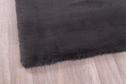 Faux Fur Charcoal Plain Shaggy Modern Rug For Living Room And Bedroom-150Cm X 200Cm - thumbnail 4