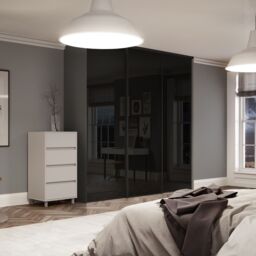 Spacepro Classic Shaker Non-Mirrored Matt Black 3 Door Sliding Wardrobe Door Kit (H)2220mm (W)2216mm - thumbnail 3
