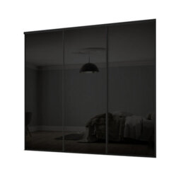 Spacepro Classic Shaker Non-Mirrored Matt Black 3 Door Sliding Wardrobe Door Kit (H)2220mm (W)2216mm - thumbnail 1