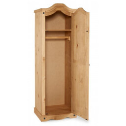 Mercers Furniture Corona 1 Door Wardrobe Arch Top Single Robe Solid Wood Pine Wooden With Mexican Styling - thumbnail 2