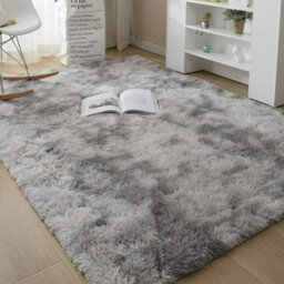 120X170Cm Silver Grey Rugs Living Room Large Soft Touch Rug Rug Fluffy Bedroom Rugs Modern Tie-Dye Rooms - thumbnail 2