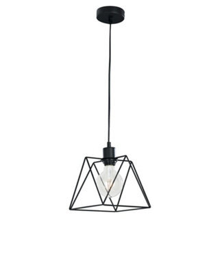 Luminosa Lighting Luminosa Santana Wire Frame Pendant Ceiling Light Black 20X20X23Cm - image 1
