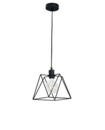 Luminosa Lighting Luminosa Santana Wire Frame Pendant Ceiling Light Black 20X20X23Cm - thumbnail 1