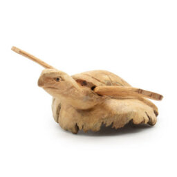 Handmade Parasite Wood Rising Sea Turtle Carving Coastal Wooden Ornament - thumbnail 1