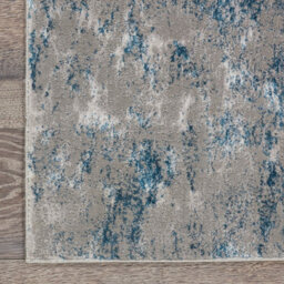 Grey Blue Modern Floral Optical/ (3D) Rug Easy To Clean Living Room And Bedroom-66 X 229Cm (Runner) - thumbnail 7