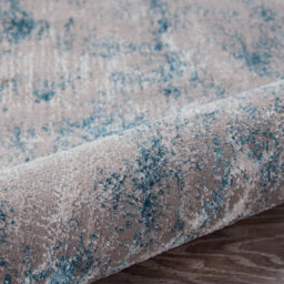 Grey Blue Modern Floral Optical/ (3D) Rug Easy To Clean Living Room And Bedroom-66 X 229Cm (Runner) - thumbnail 8
