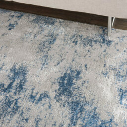 Grey Blue Modern Floral Optical/ (3D) Rug Easy To Clean Living Room And Bedroom-66 X 229Cm (Runner) - thumbnail 4