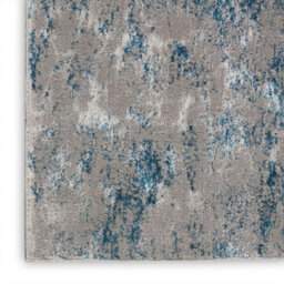Grey Blue Modern Floral Optical/ (3D) Rug Easy To Clean Living Room And Bedroom-66 X 229Cm (Runner) - thumbnail 5