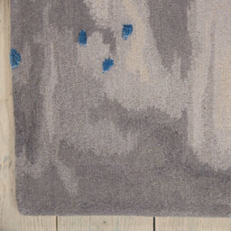 Blue Grey Wool Optical Abstract Luxurious Handmade Modern Rug For Living Room And Bedroom-168Cm X 226Cm - thumbnail 6