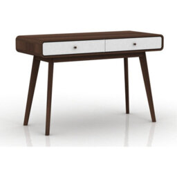Novogratz Dorel Home Cassie 2 Drawer Desk In Walnut Look White