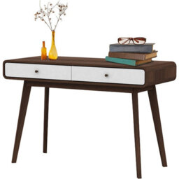 Dorel Cassie 2 Drawer Desk In Walnut Look White - thumbnail 4
