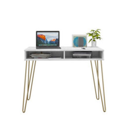 Novogratz Dorel Home Cassie 2 Drawer Desk In Walnut Look White - thumbnail 7