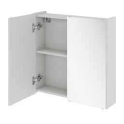 Kalena Matt Dove Grey Double Bathroom Wall Cabinet With 2 Mirror Doors (H)540mm (W)550mm - thumbnail 3