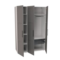 Atomia Contemporary Matt Dove Grey 2 Drawer Tall Triple Wardrobe (H)2247mm (W)1000mm (D)580mm - thumbnail 4