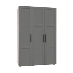 Atomia Contemporary Matt Dove Grey 2 Drawer Tall Triple Wardrobe (H)2247mm (W)1000mm (D)580mm - thumbnail 3